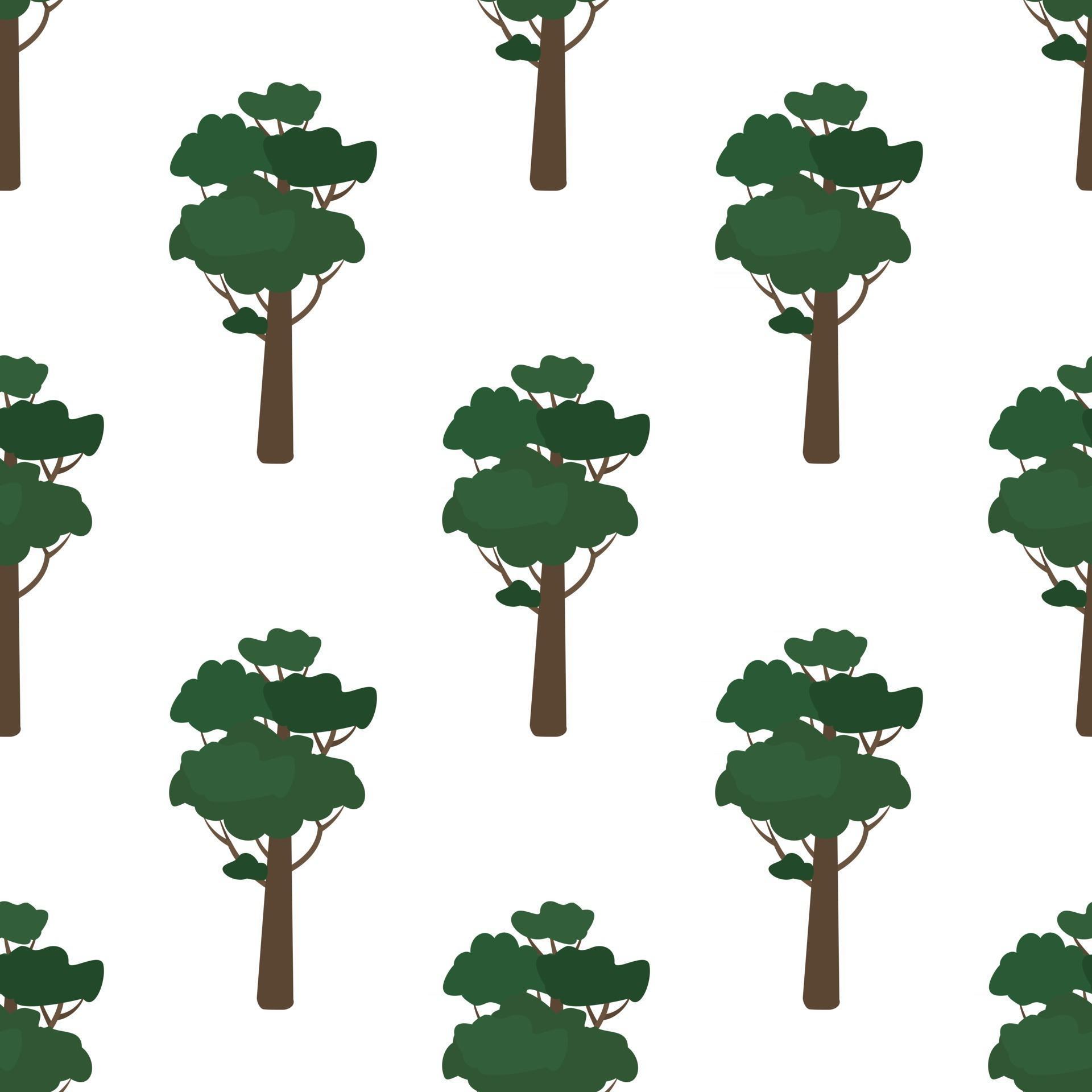 Seamless pattern with green trees. Forest plants print 3134904 Vector ...