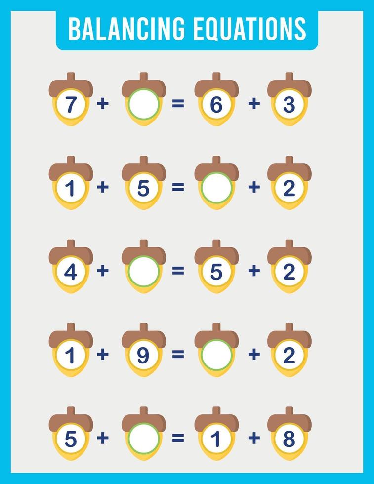 juego educativo de matemáticas para niños. Además para niños en edad preescolar. vector