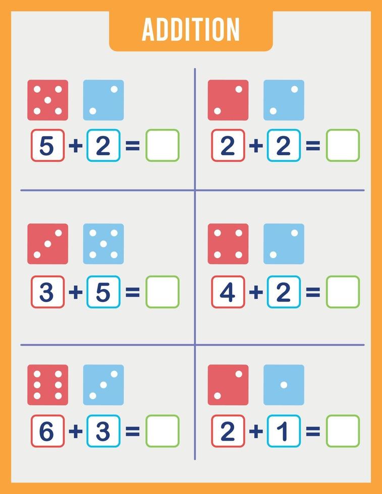 juego educativo de matemáticas para niños. Además para niños en edad preescolar. vector