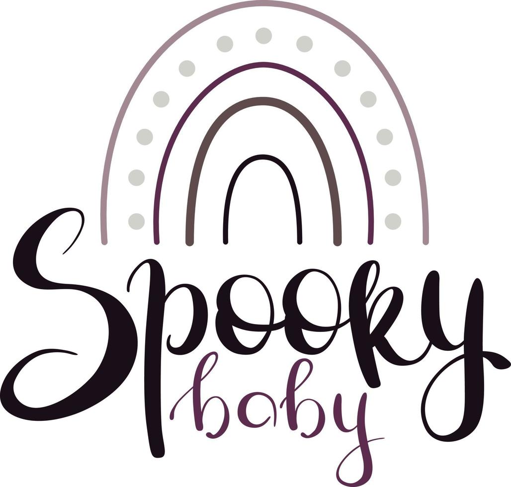 Spooky baby - vector hand drawn lettering. Halloween childish phrase