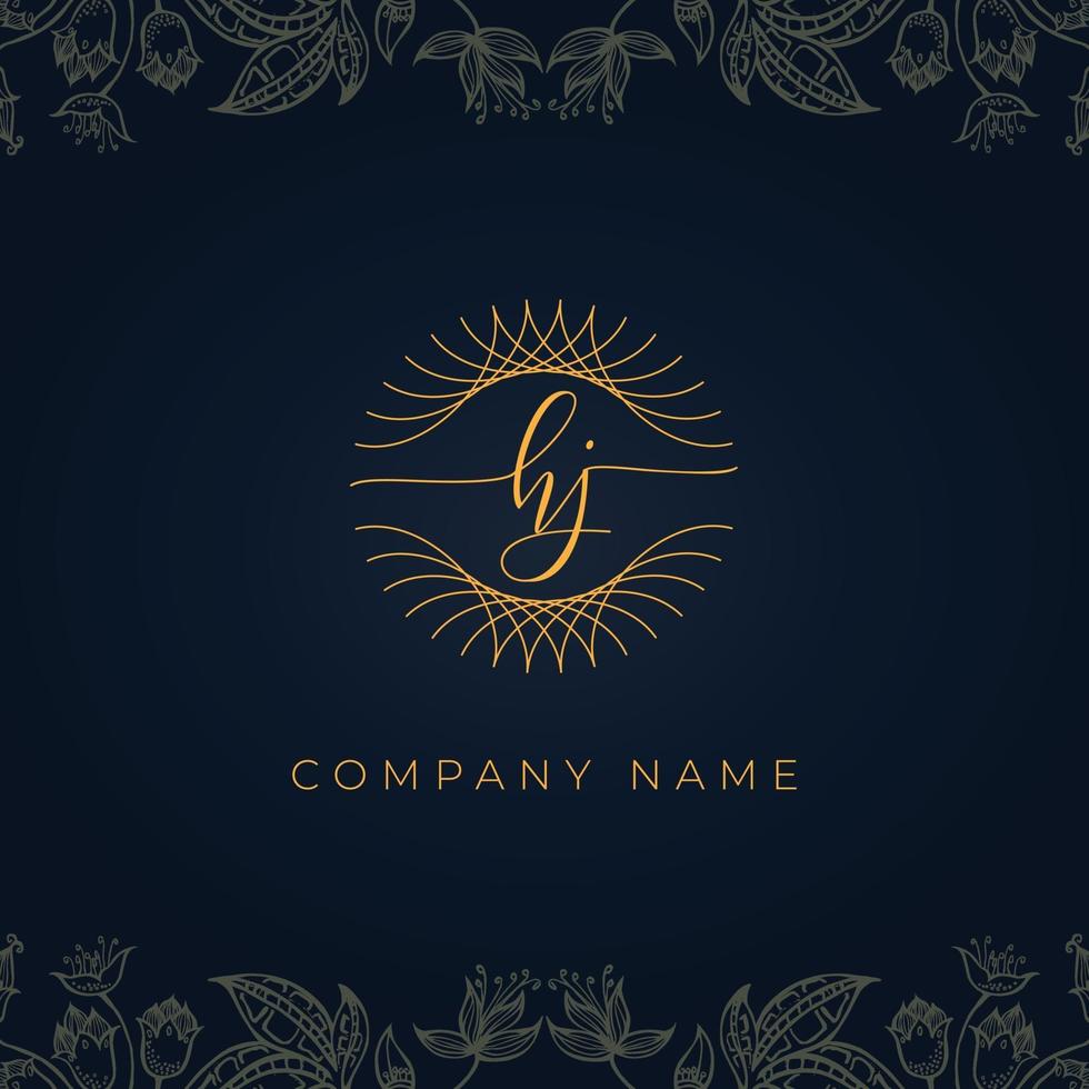 Elegant luxury letter HJ logo. vector