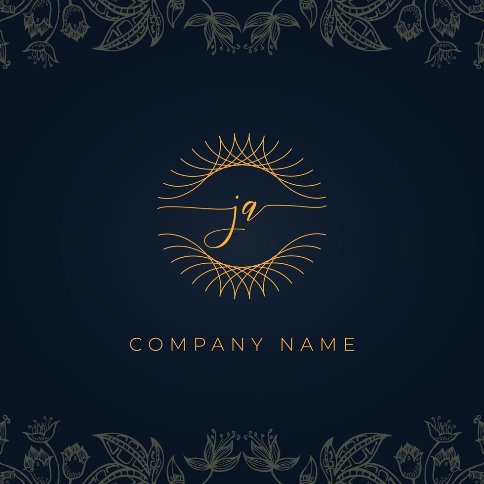 Elegant luxury letter JA logo. vector