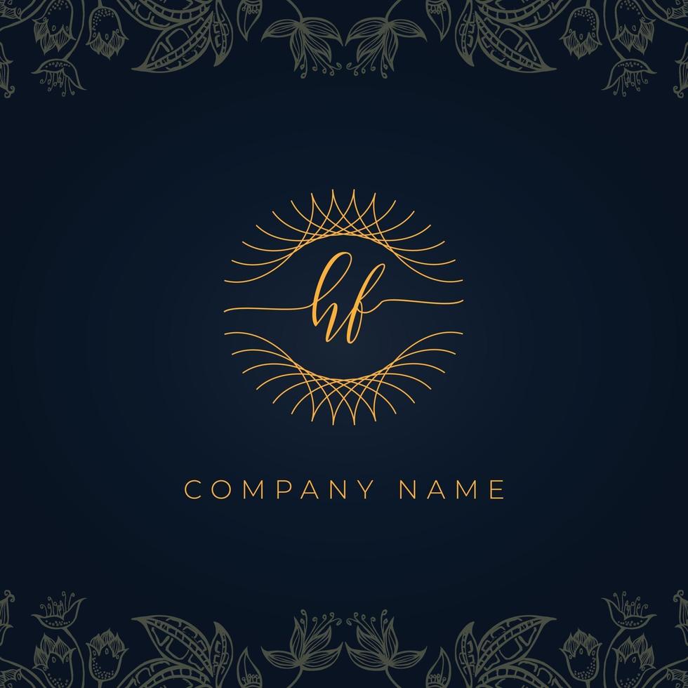 Elegant luxury letter HF logo. vector