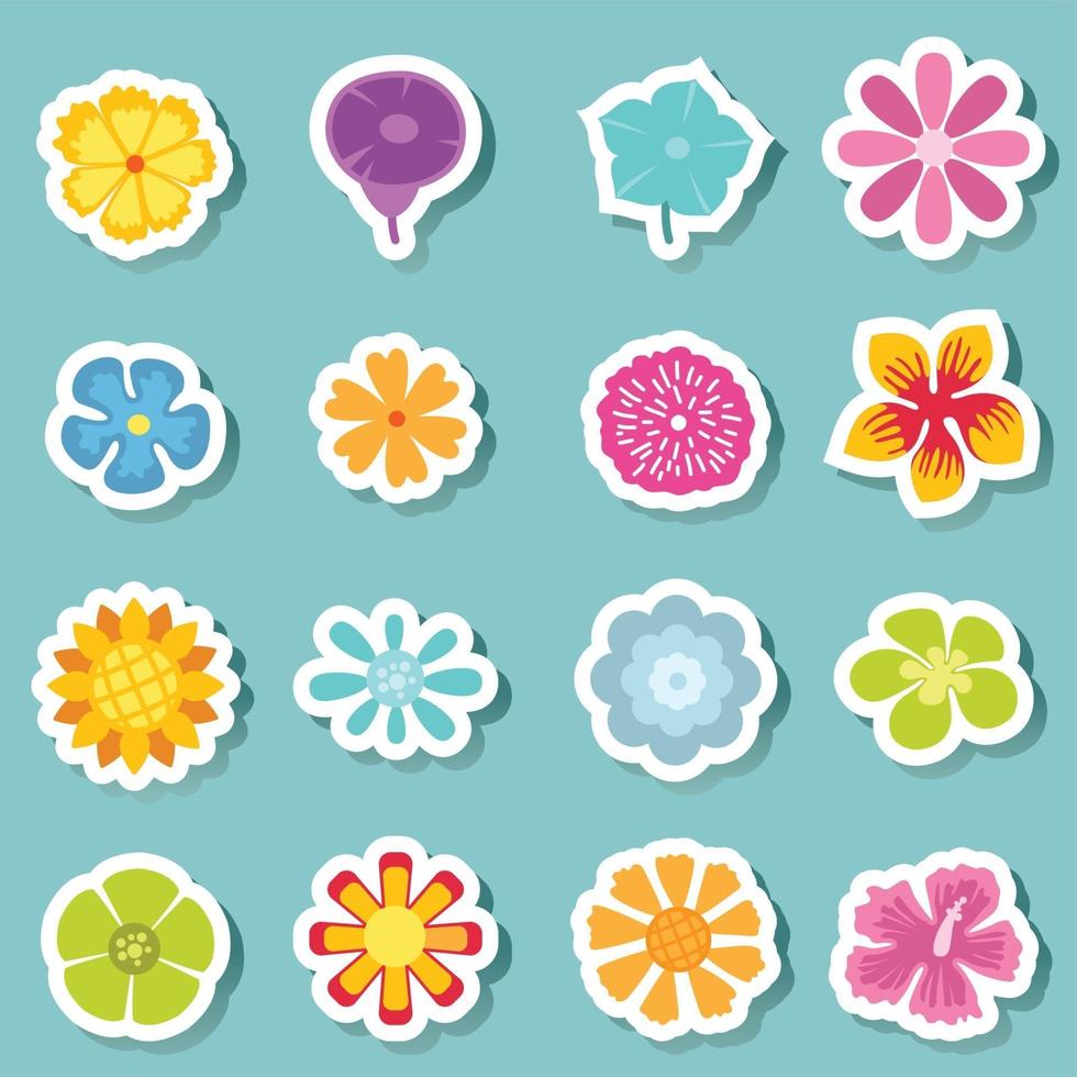 flower icon set vector