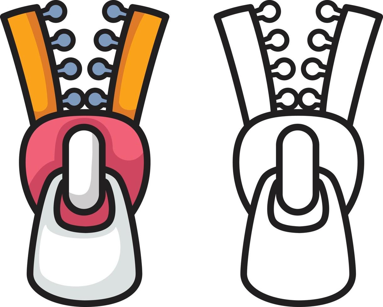 colorful and black and white zipper for coloring book vector