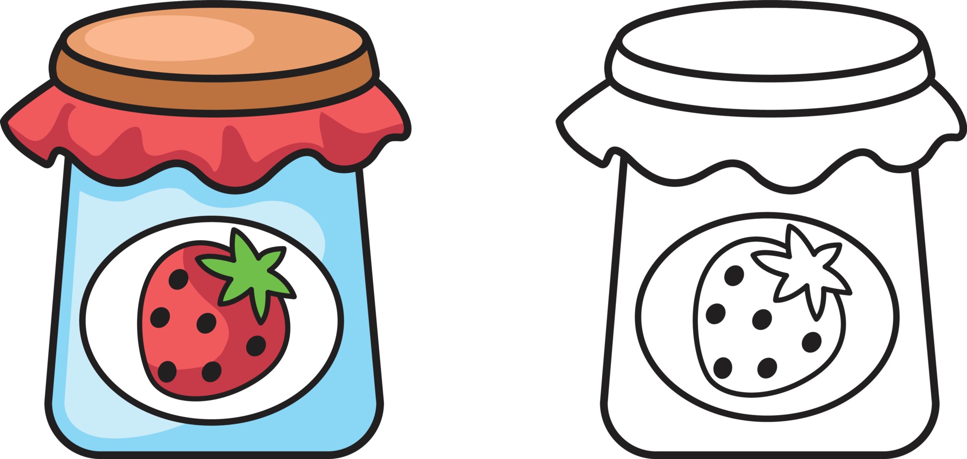 colorful and black and white jam for coloring book 3135384 Vector Art