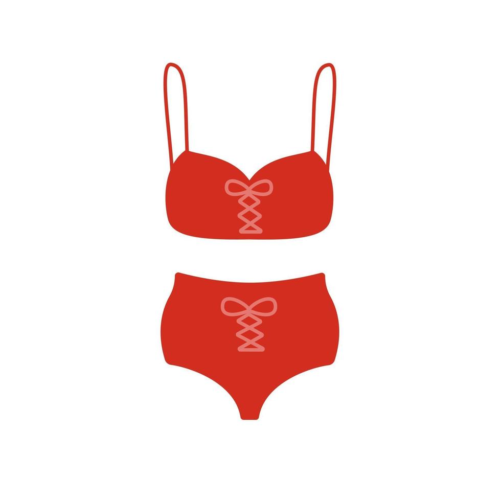 swimsuit modern womens red bikini and bra vector