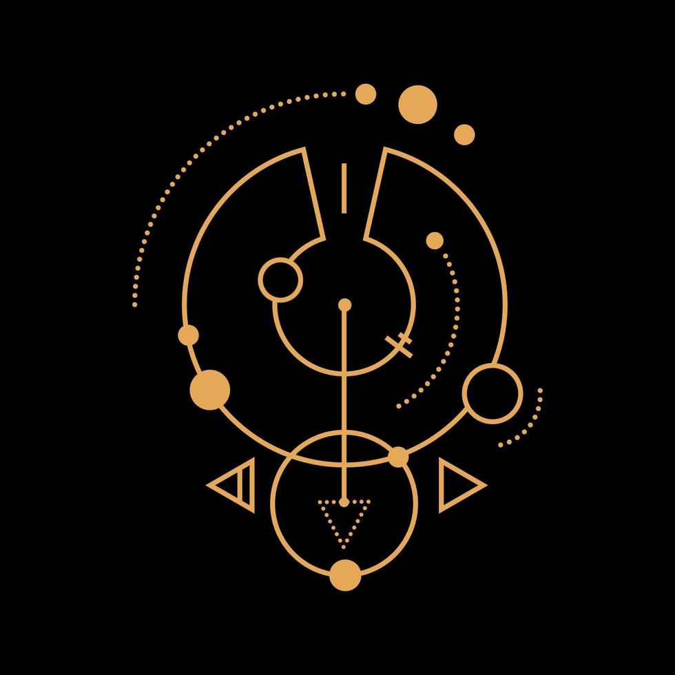 Tatuaje geométrico abstracto, astrología y símbolo mágico. vector