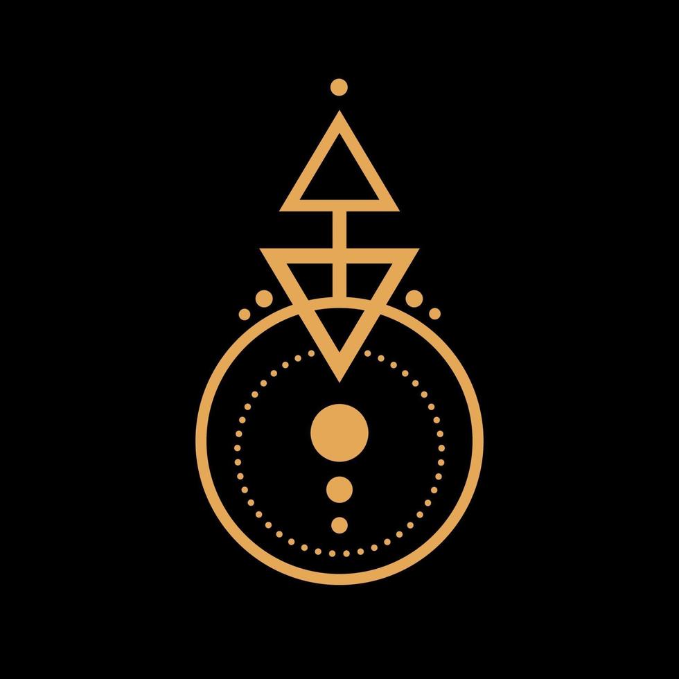 abstract Geometric Tattoo, astrology, alchemy, boho and magic symbol vector