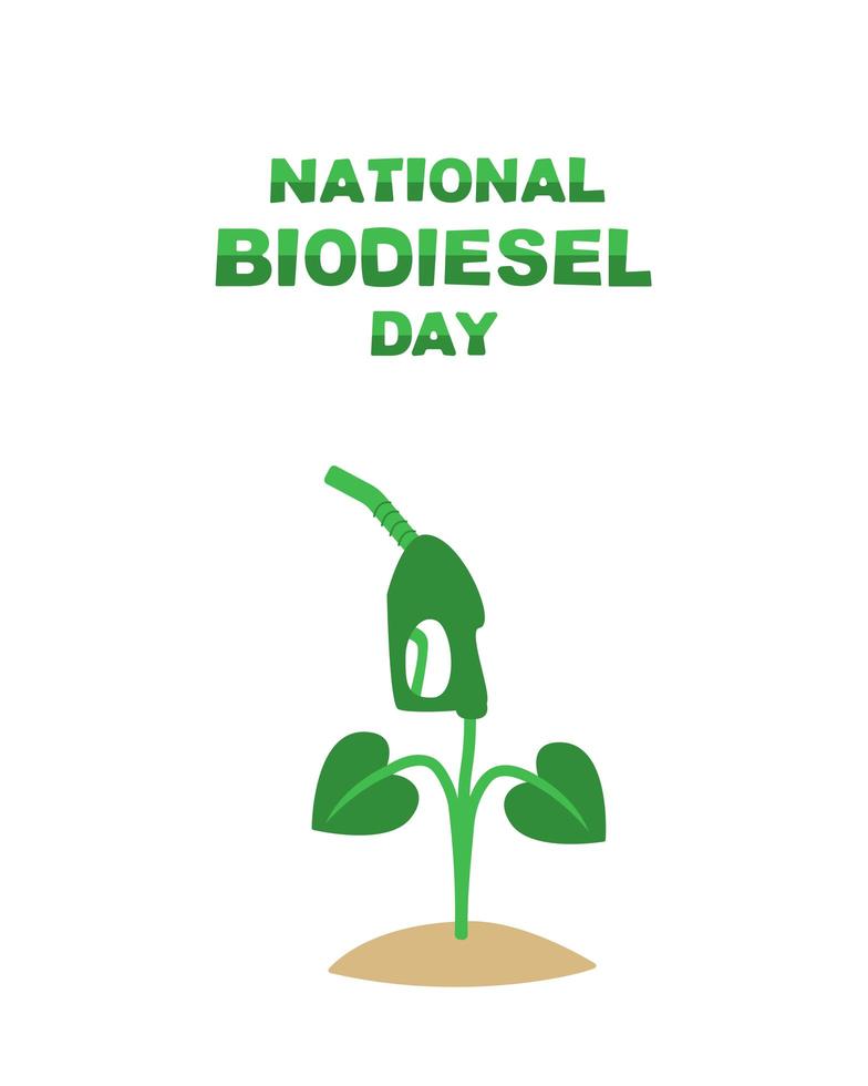 día internacional del biodiesel. la boquilla de llenado crece vector