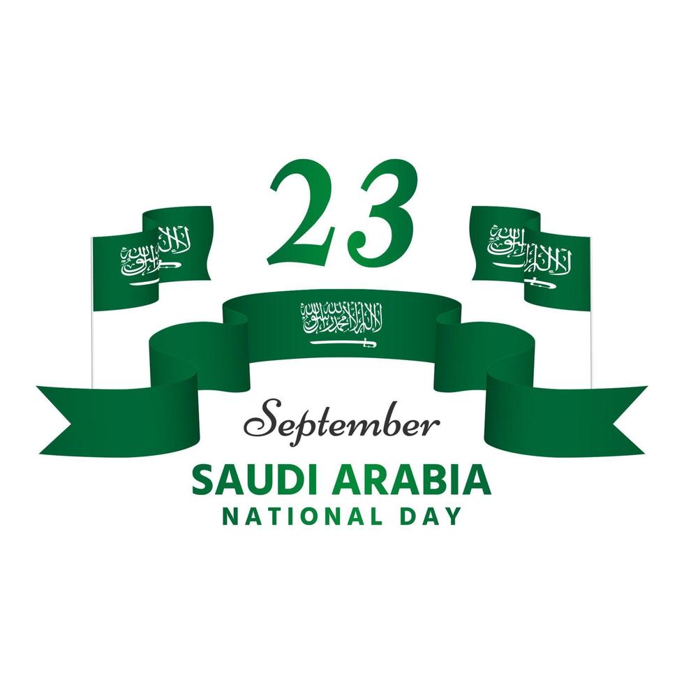 día nacional de arabia saudita cinta verde y hermosa vector