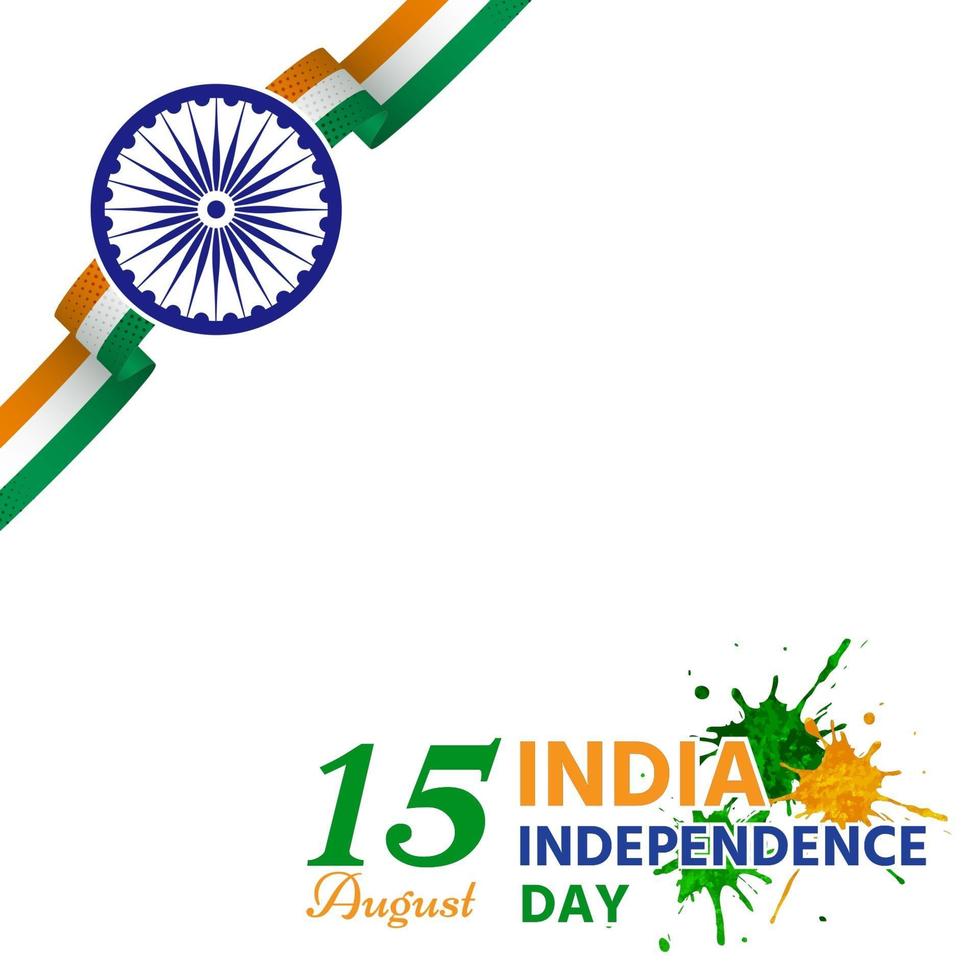 Indian independence day ribbon frame vector