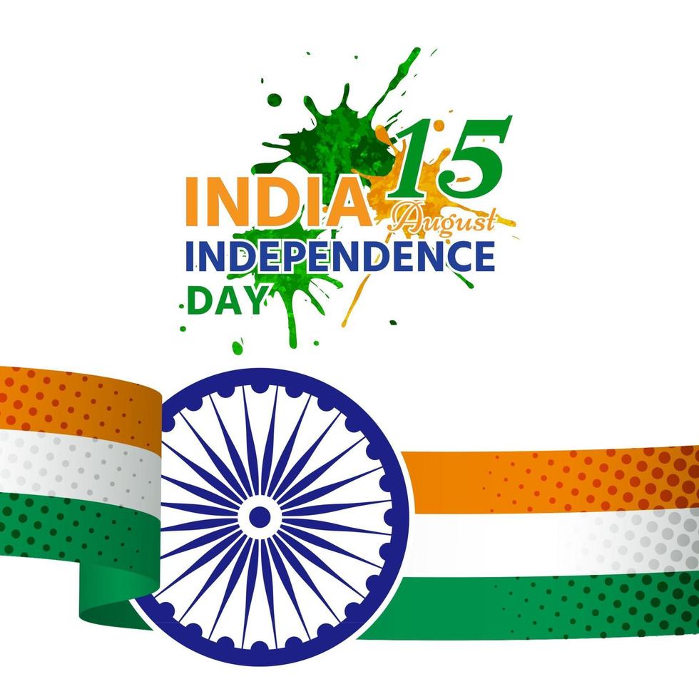 ndia independence day 15 august watercolor style vector