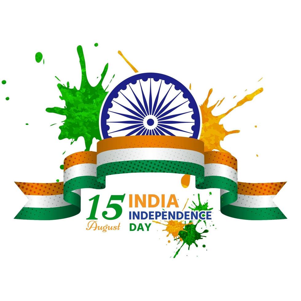 día de la independencia india hecho con hermosas acuarelas vector