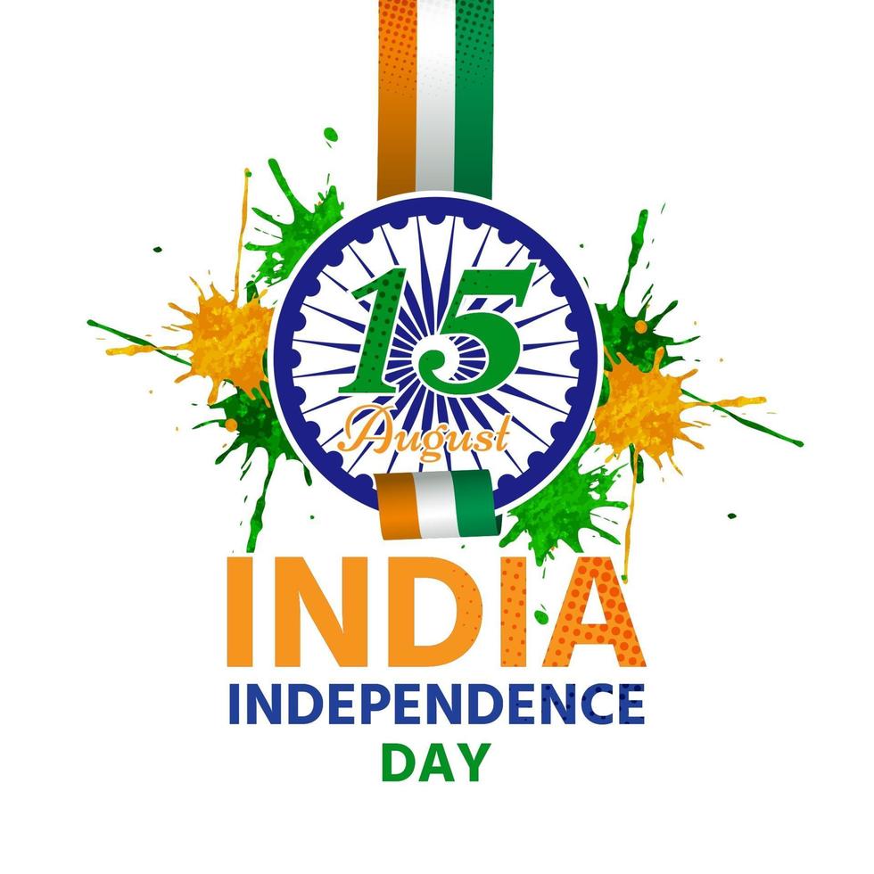 Independence day of india has a symbol attached to ribbon vector