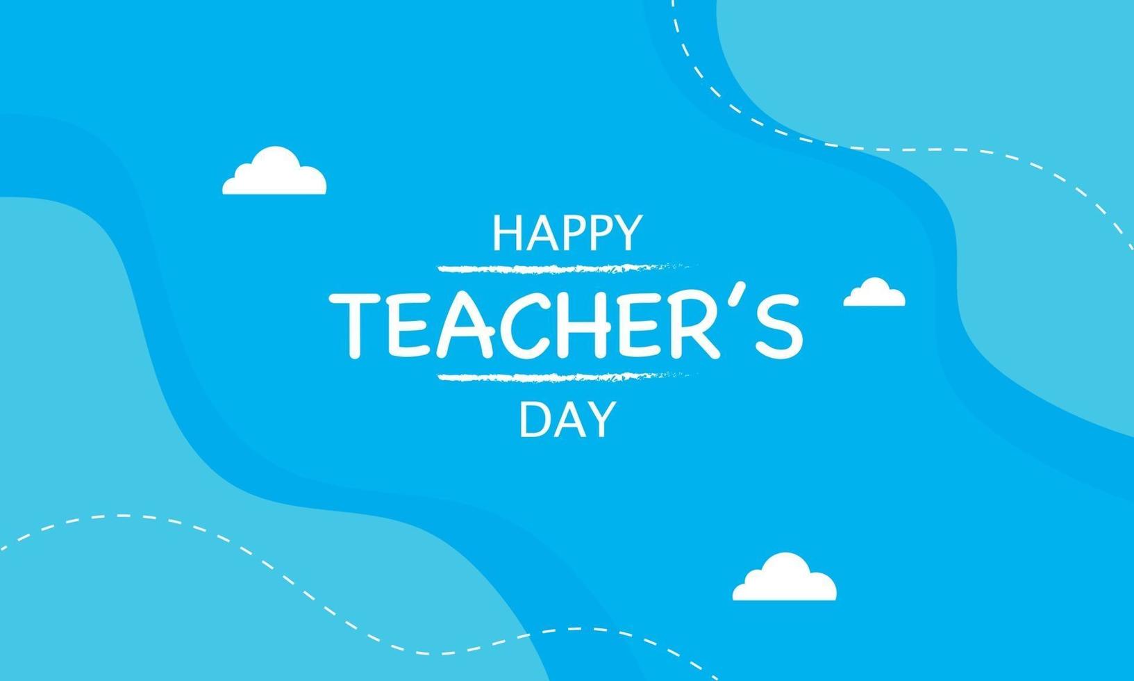 Happy Teacher's Day Simple Background Template vector