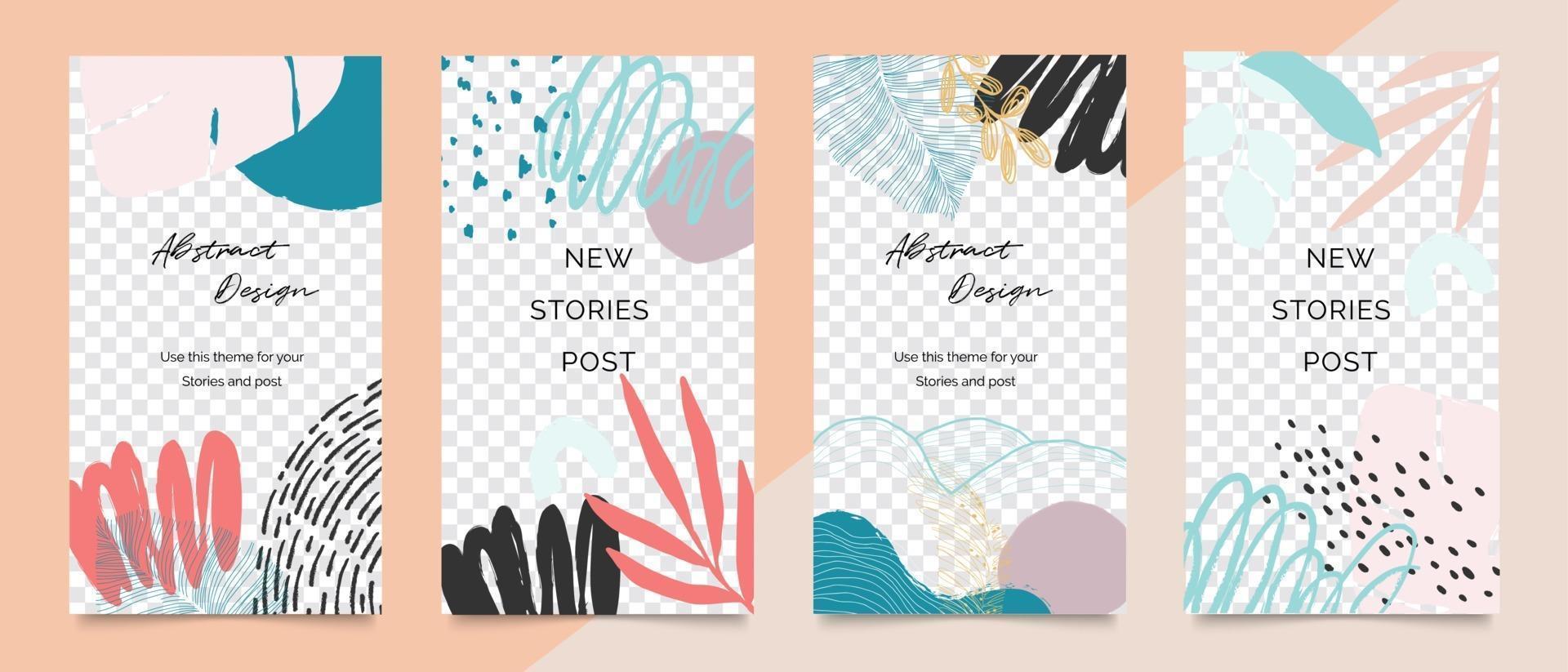 Social media post and stories background vector. Cover template. vector