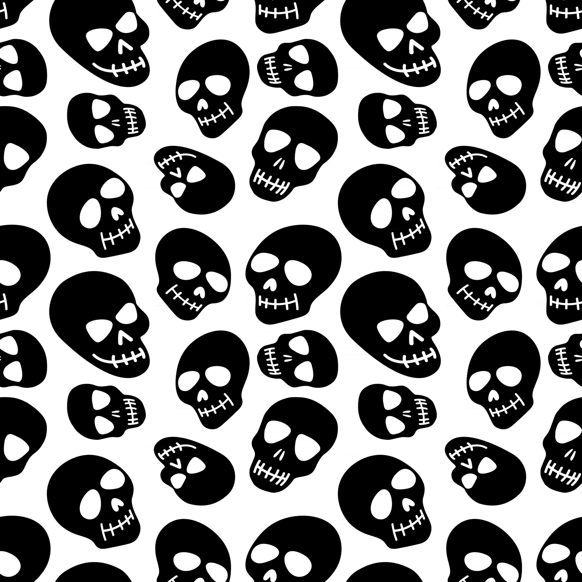 pattern with a black skull on a white background 3135549 Vector Art at