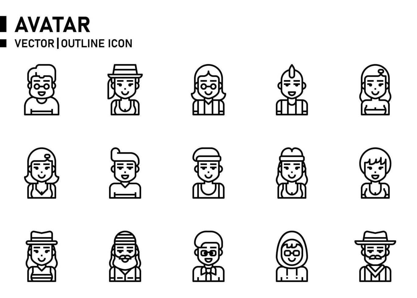 Avatar Outline Icon vector