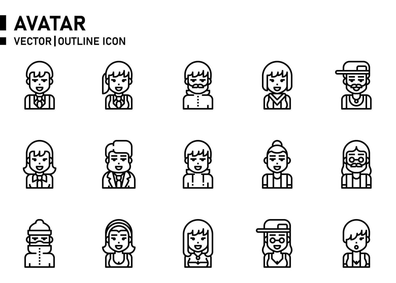 Avatar Outline Icon vector