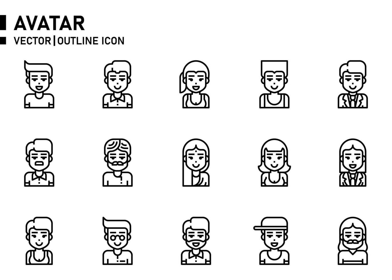 icono de contorno de avatar vector