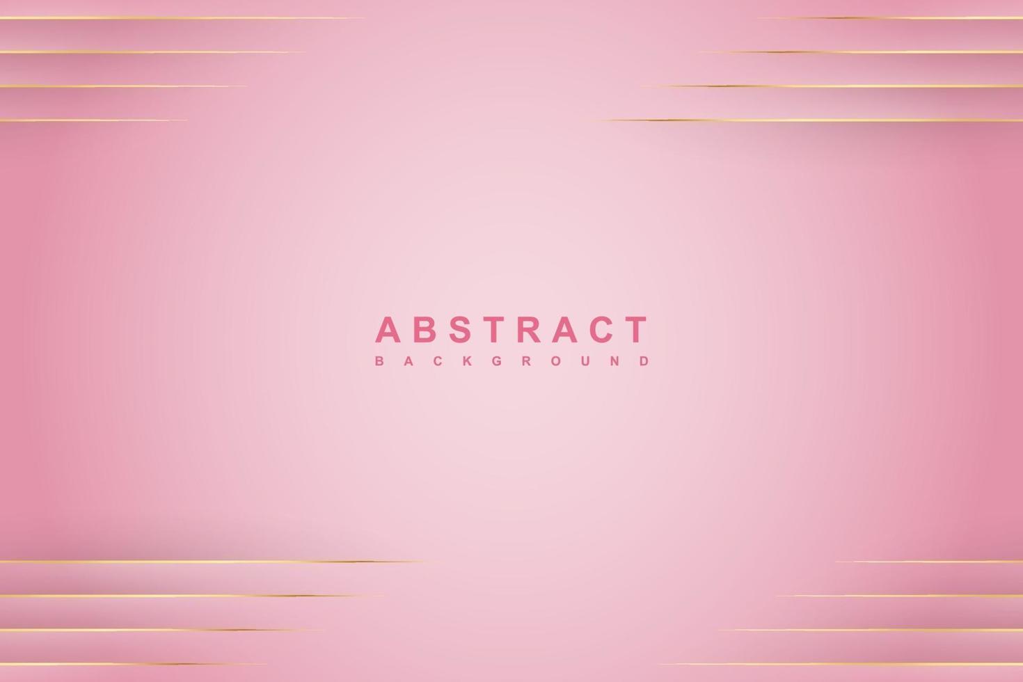 Abstract pink background with golden lines vector