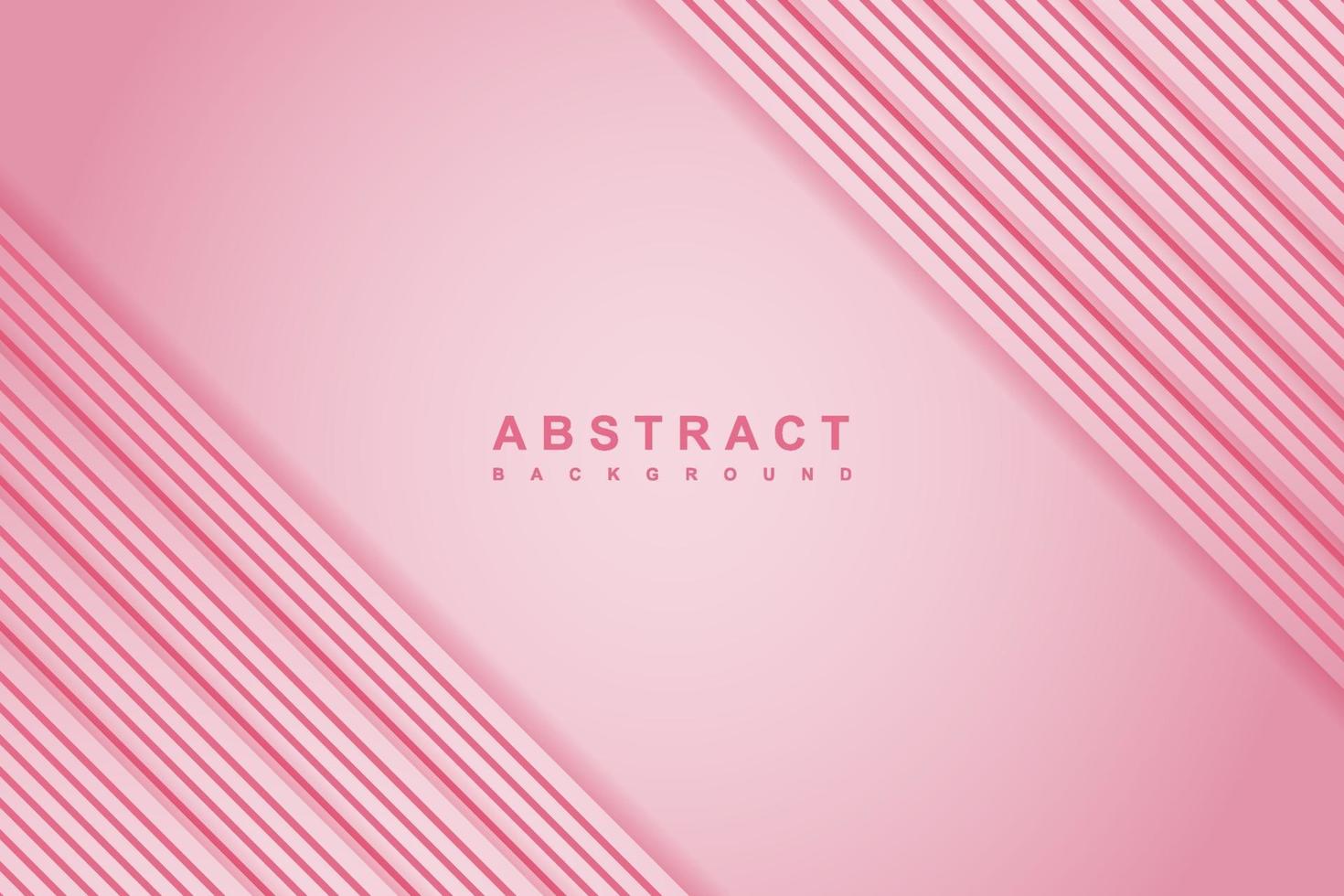 Abstract pink background with diagonal lines and papercut style vector