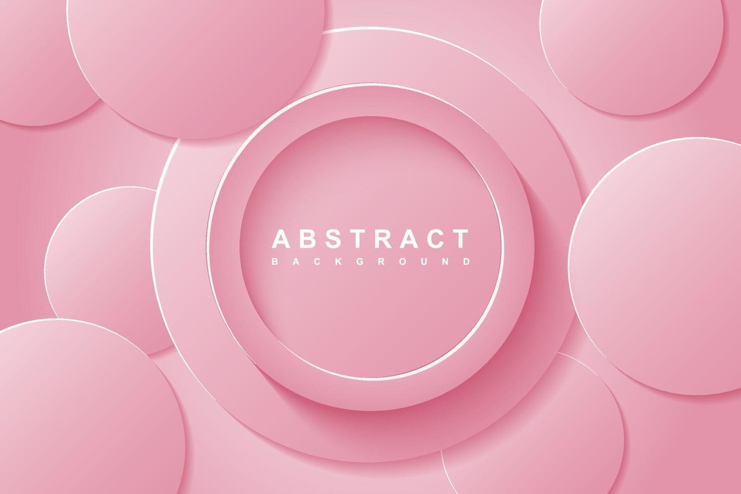 Abstract Background with 3d circle pink papercut layer vector