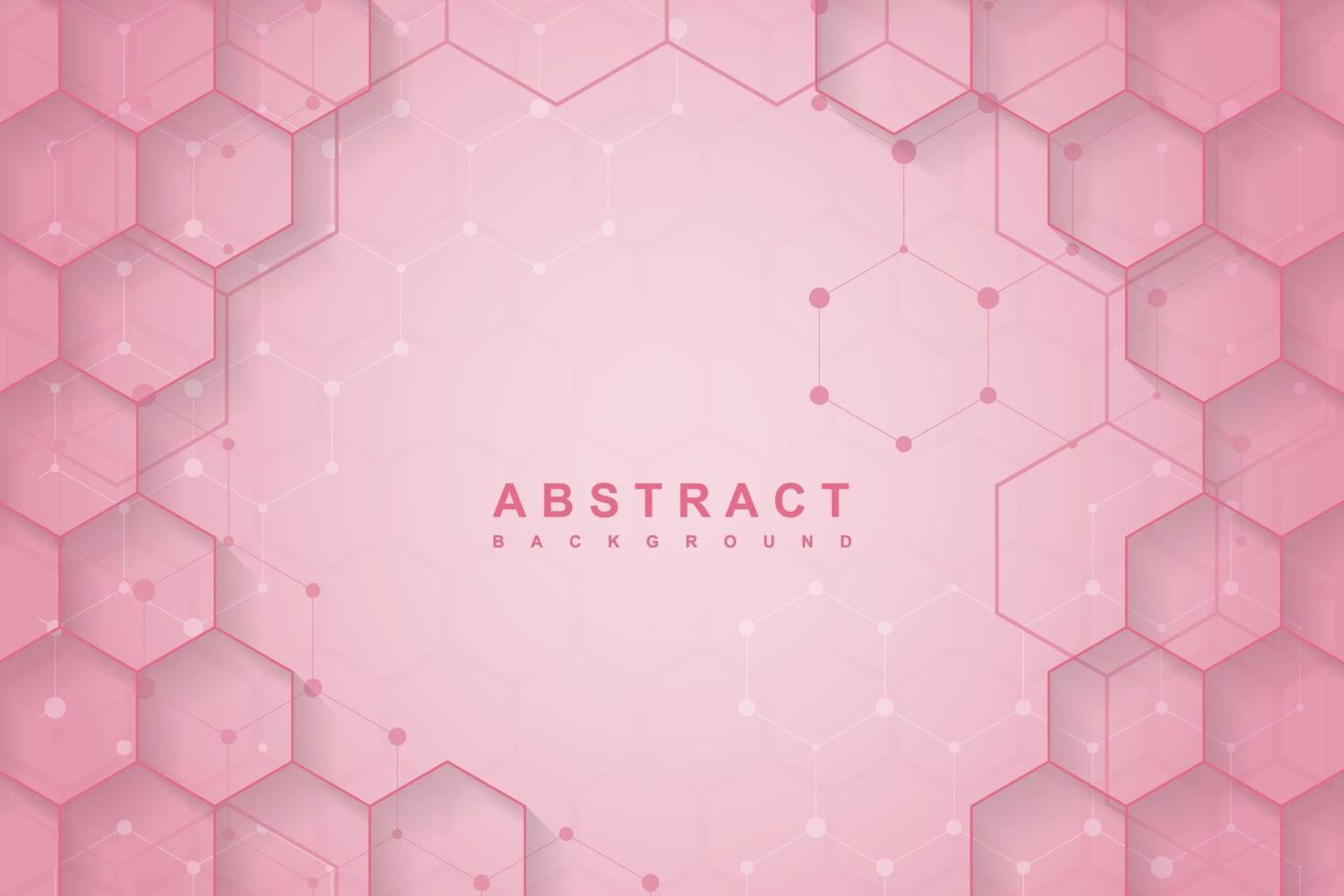 Abstract hexagonal gradient pink background vector