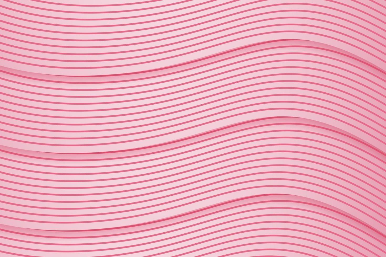 Modern abstract dynamic wave paper cut gradient pink background vector