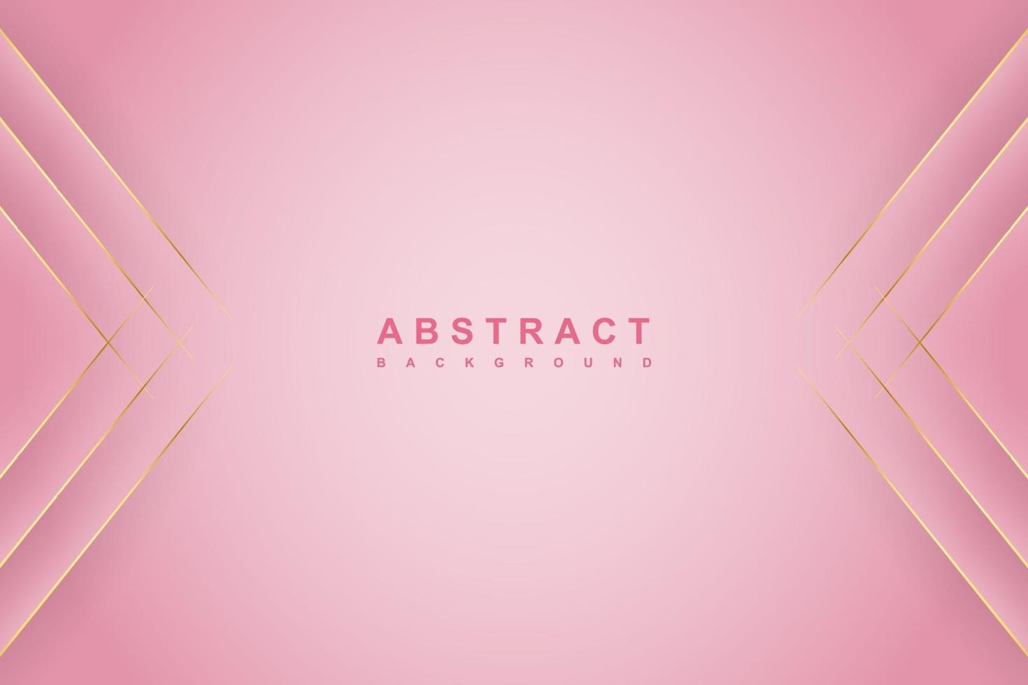 Fondo rosa degradado abstracto con línea diagonal dorada y sombra vector