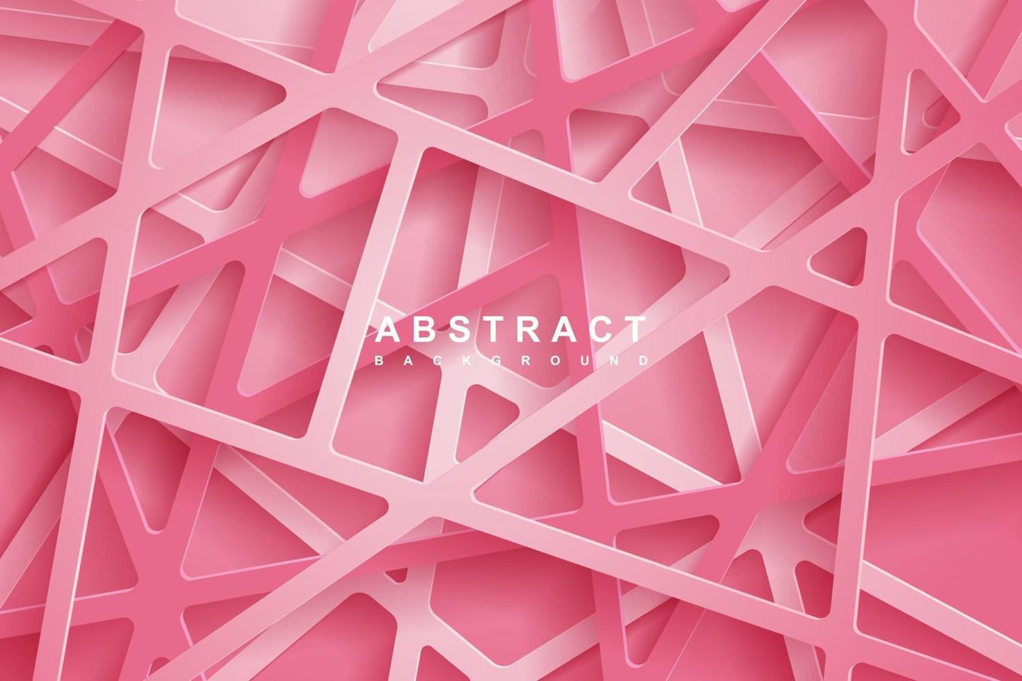 Abstract 3d background with pink papercut vector