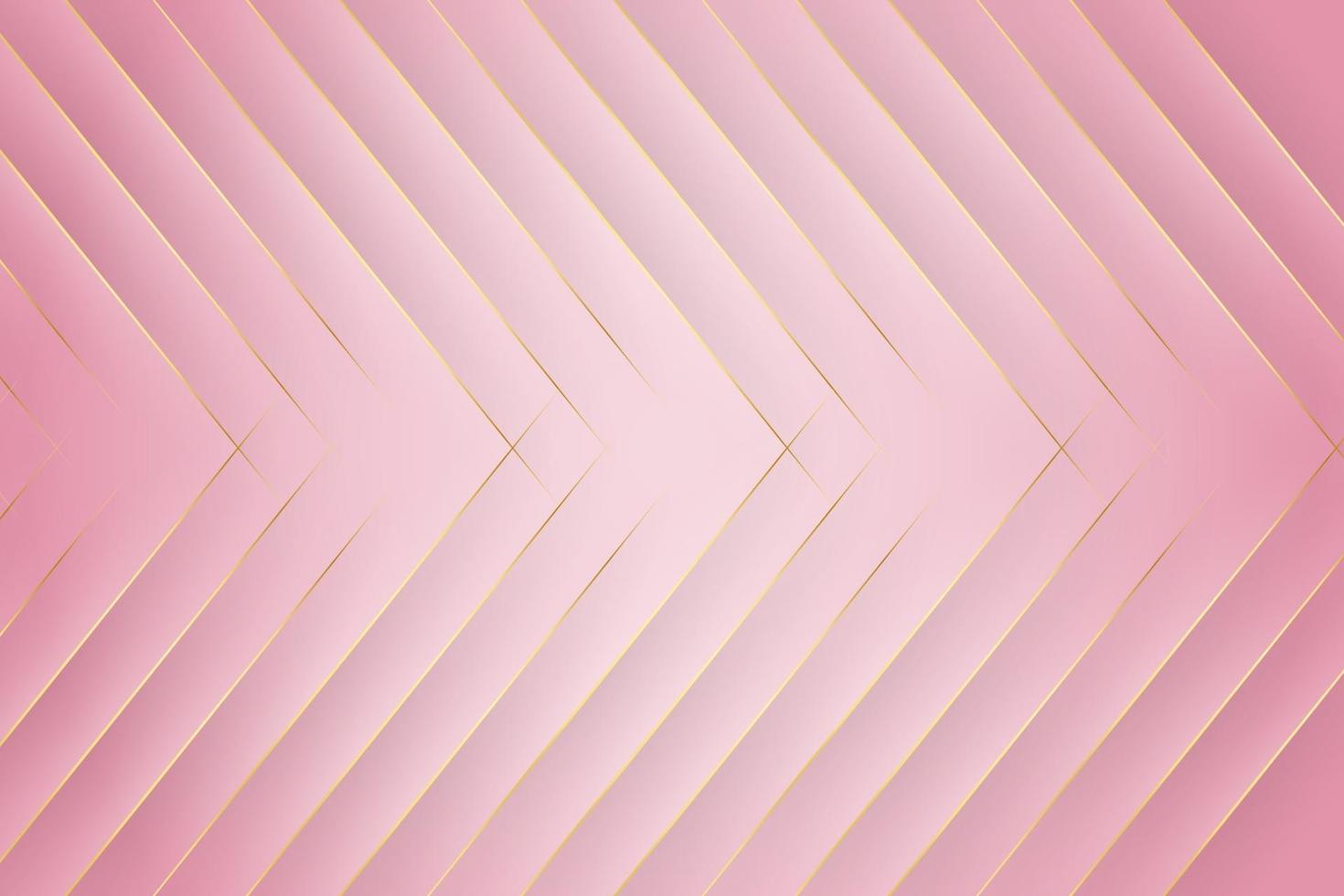 Elegant pink modern background with diagonal gold line and shadow vector