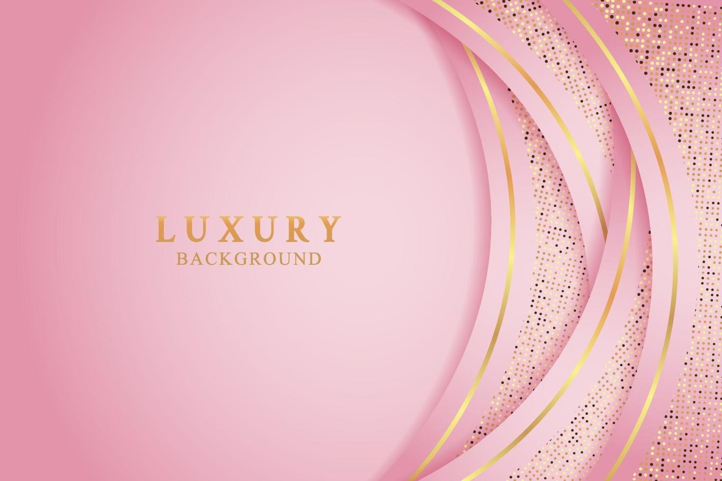 Elegant Pink Luxury background with shiny gold and glitter texture vector