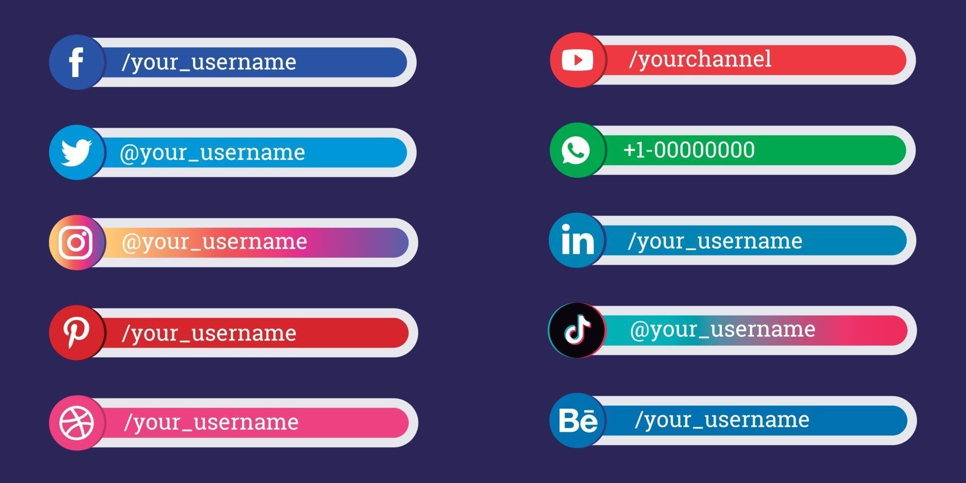 Social Media Lower Thirds Collection vector