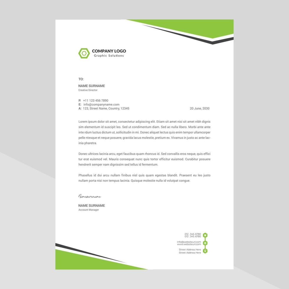 Elegant letterhead template design in minimalist style vector