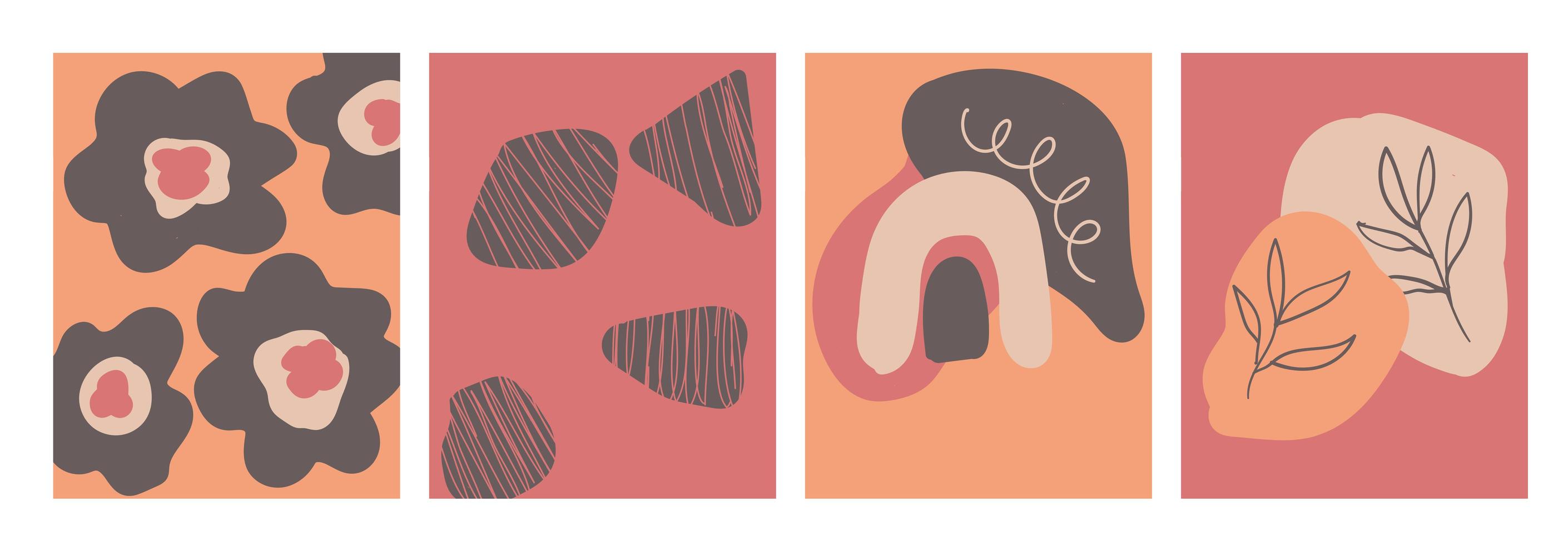 Abstract trendy vector illustration. Set of modern posters