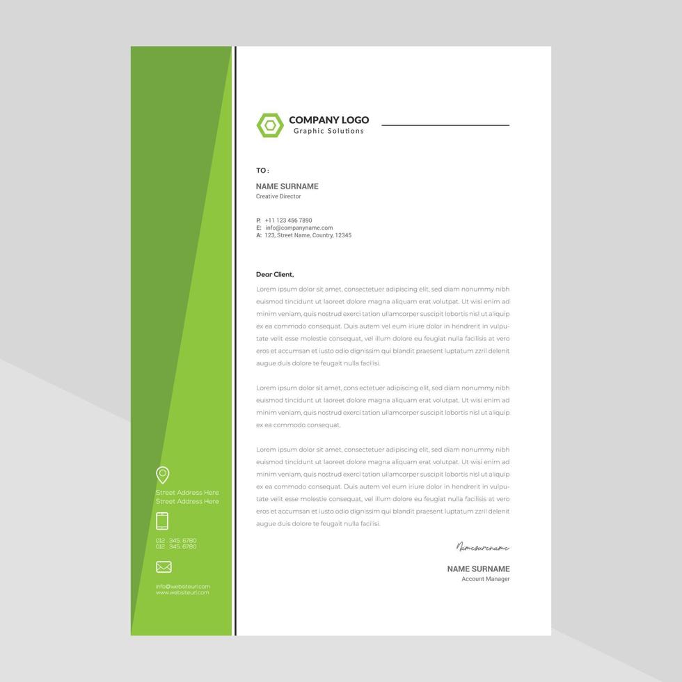 Elegant letterhead template design in minimalist style vector
