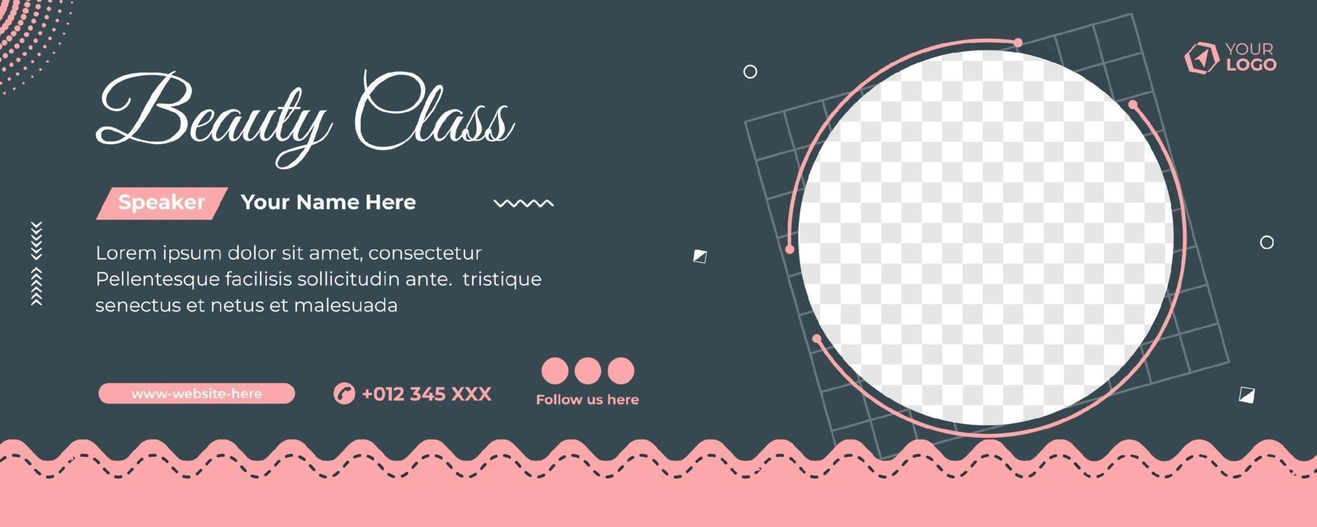 plantilla de banner de clase de belleza vector