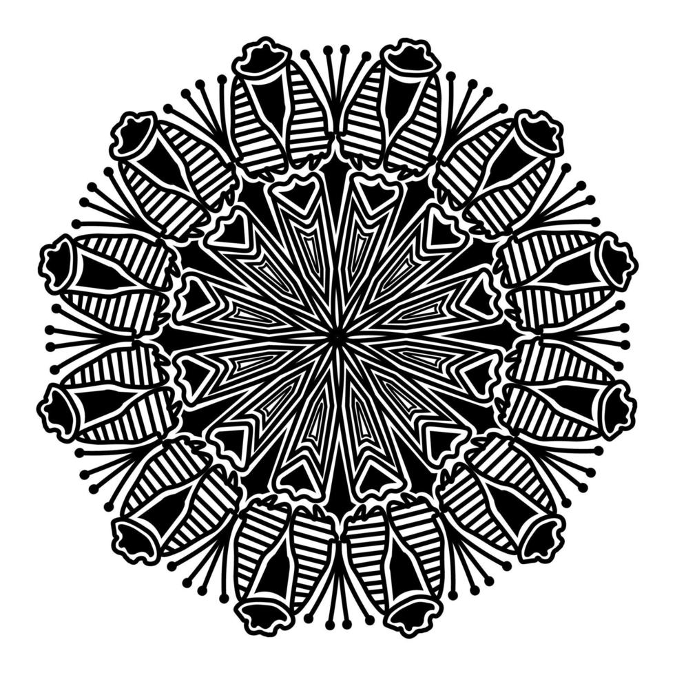 India diseño de mandala ornamental y arte de fondo tribal abstracto vector