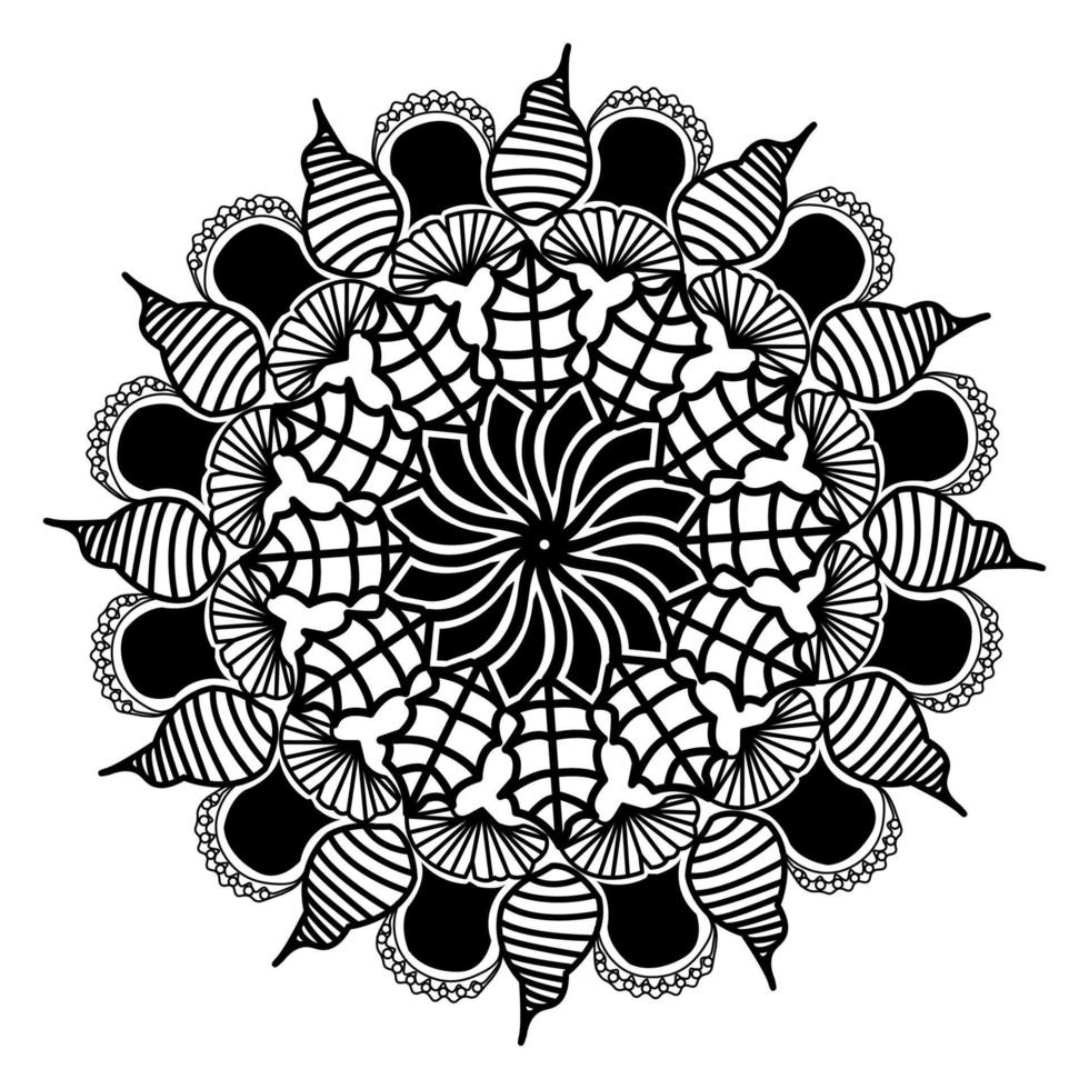 Mandala circle vintage style symbol art design vector