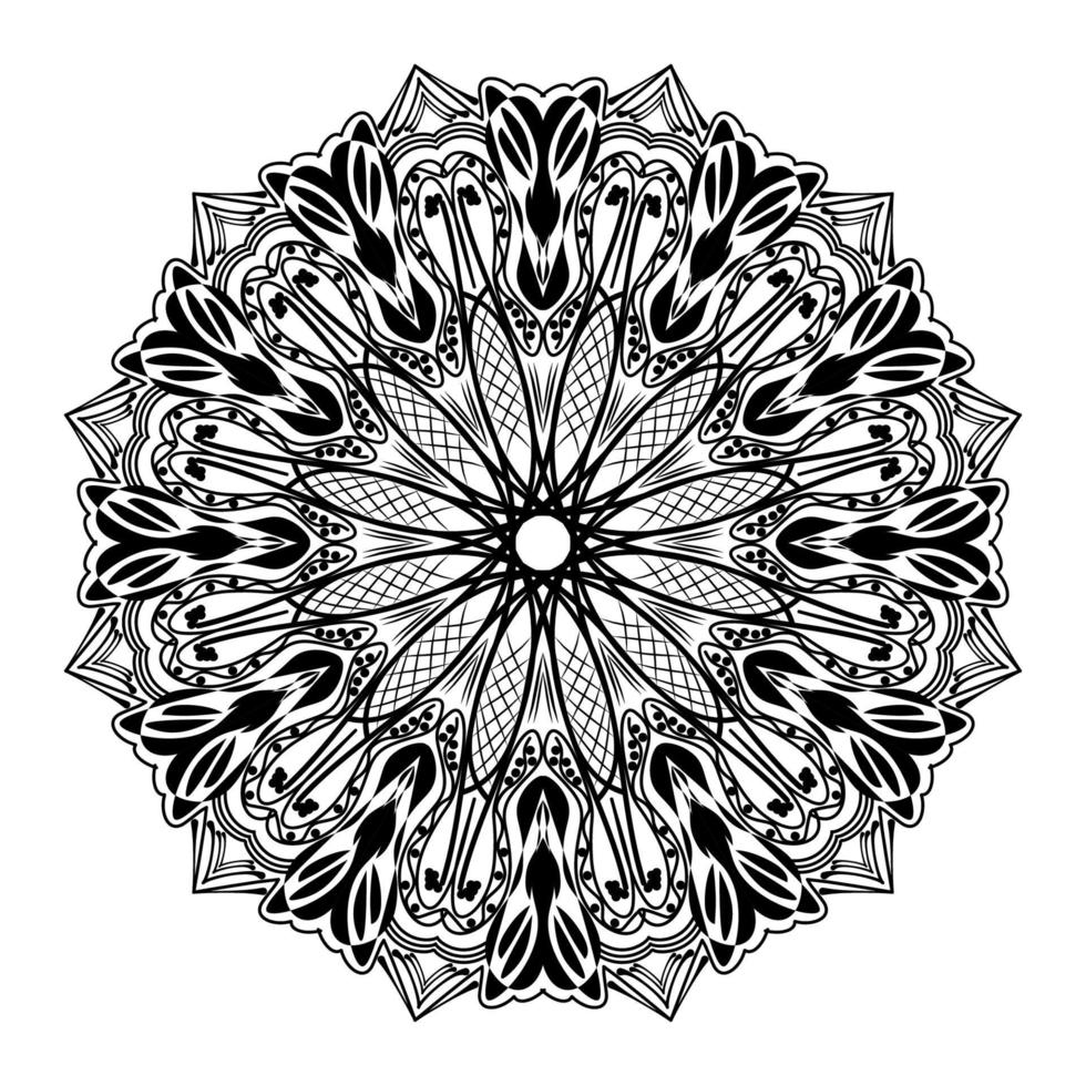 obra de arte bohemia de mandala oriental obra de diseño floral patrón vector