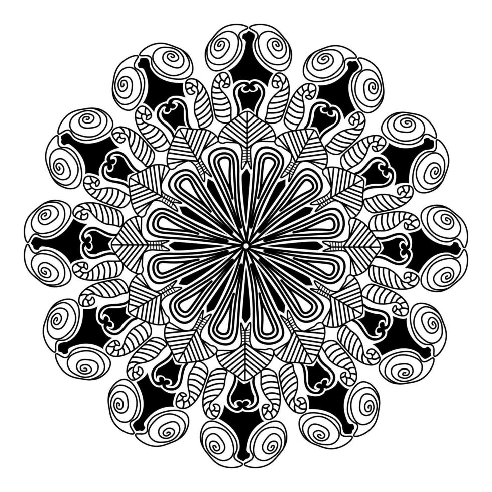 relax flourish mandala design of yoga pattern line art graphic vector