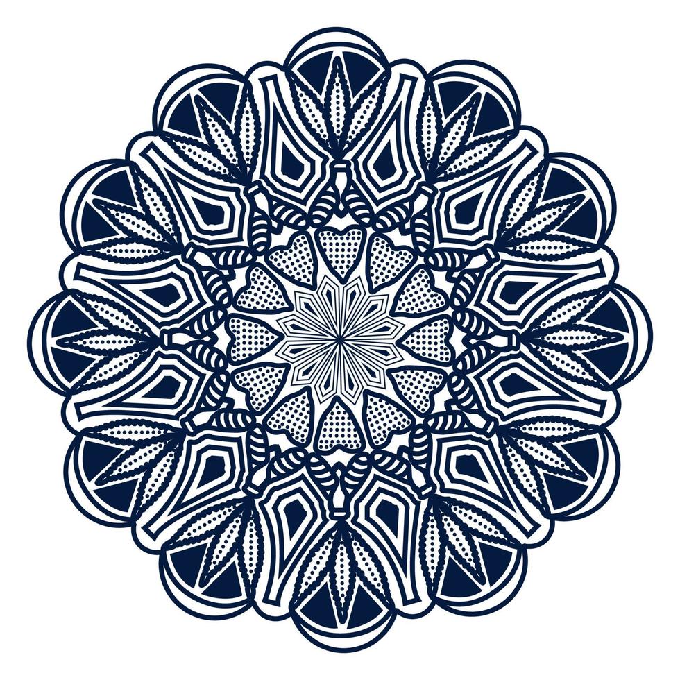 Mandala spiritual floral pattern design of relaxation round graphic vector