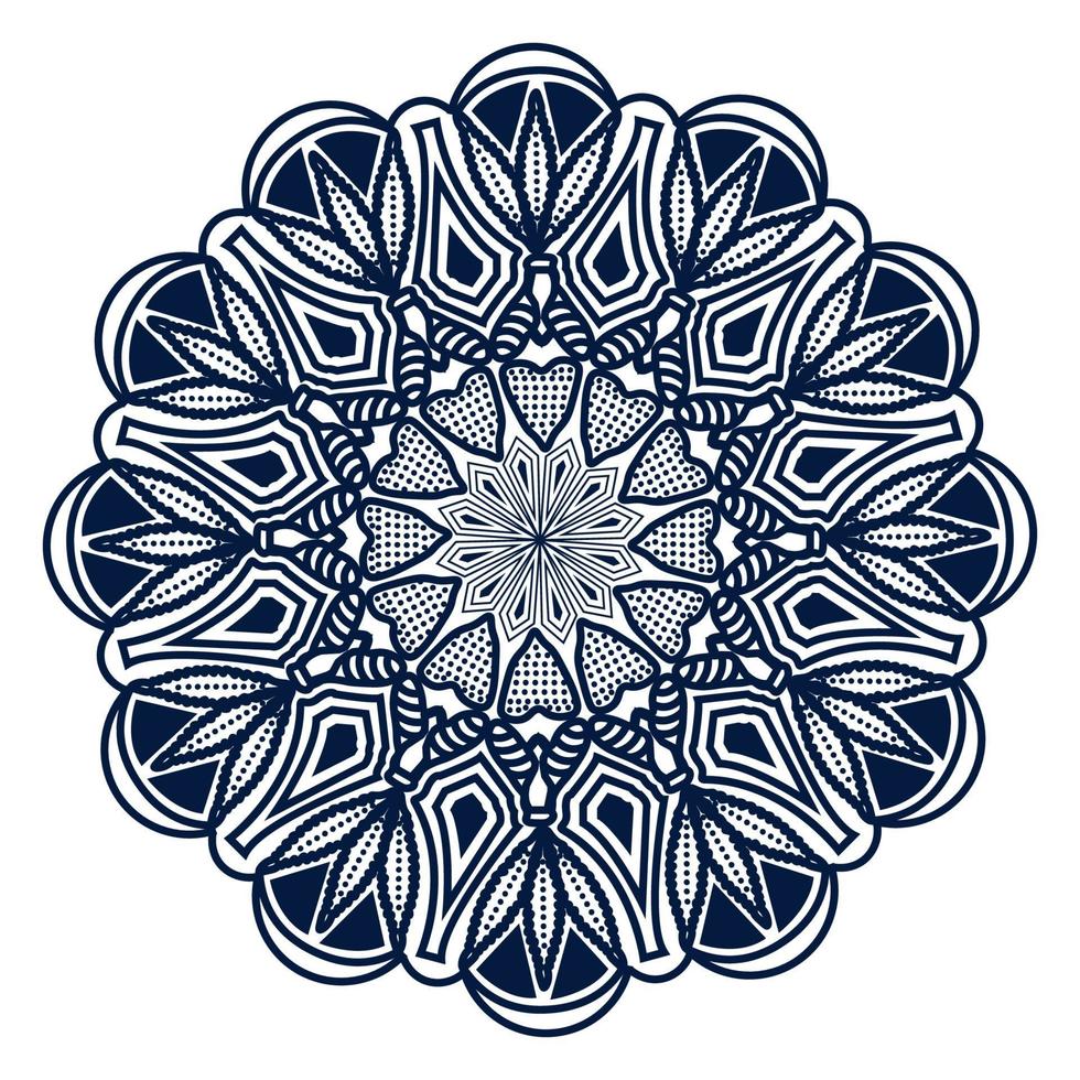 Mandala spiritual floral pattern design of relaxation round graphic vector