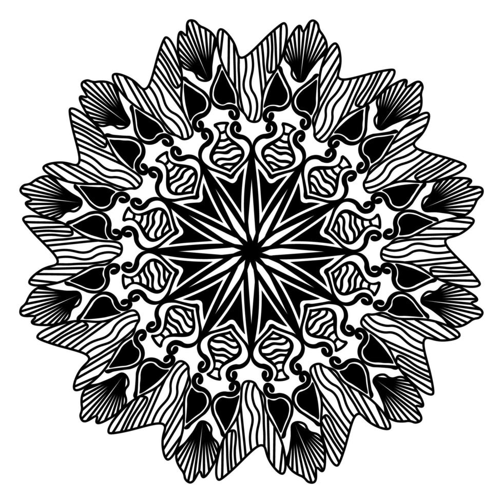 Mandala con motivos orientales pacíficos para el diseño de elementos de yoga de meditación vector