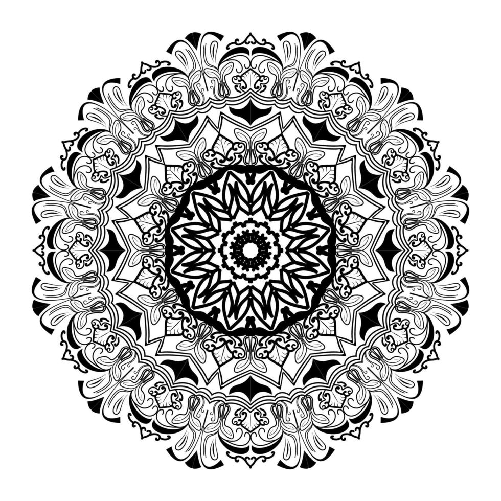 mandala black floral background and motif of islamic arabesque design vector