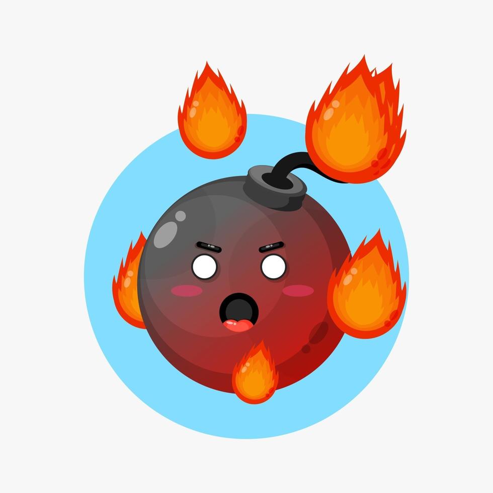 Angry bomb character vector