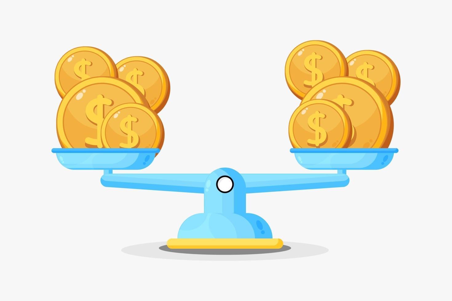 Illustration of money icon on a scale vector