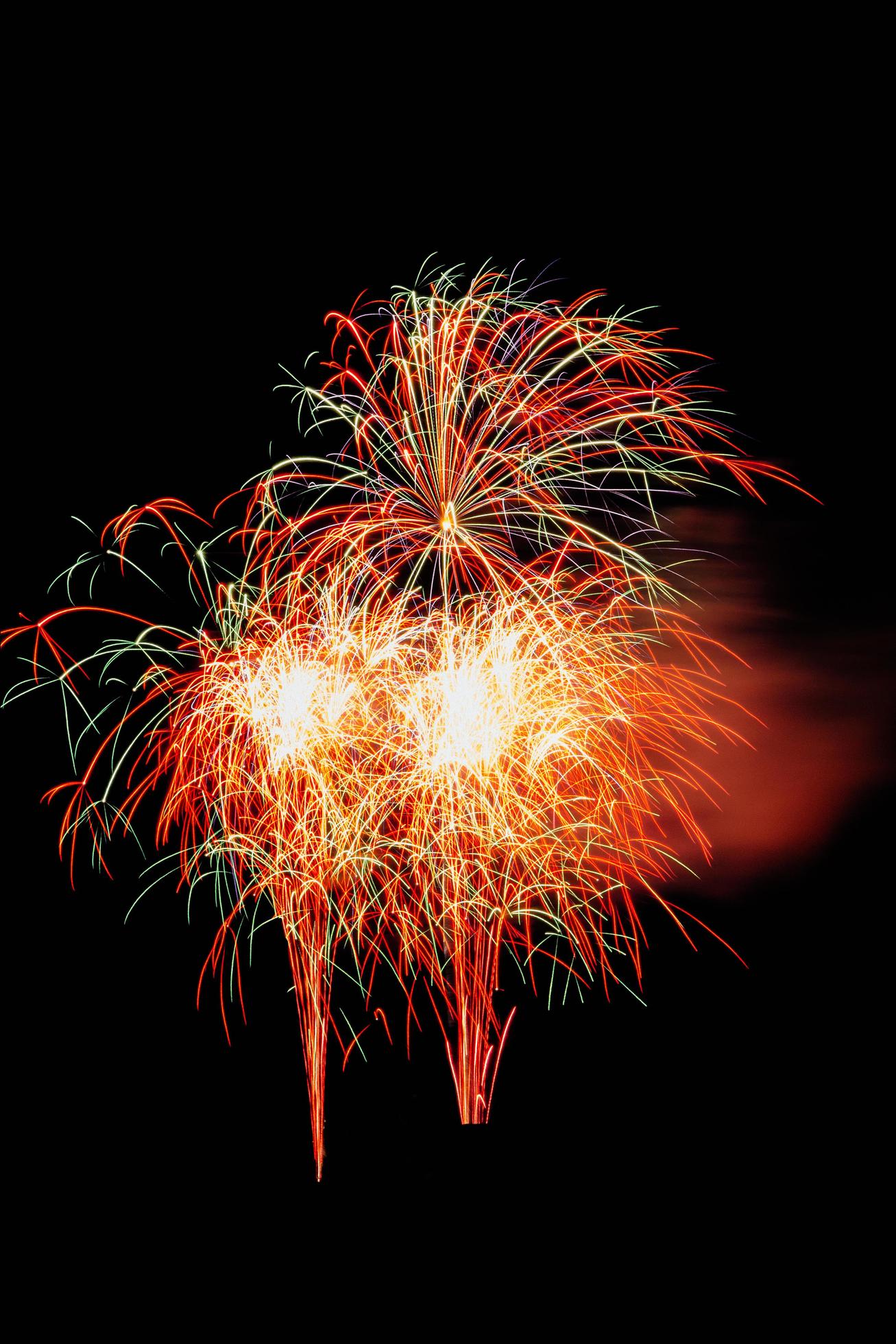 Beautiful fireworks on black background. 3136592 Stock Photo at Vecteezy